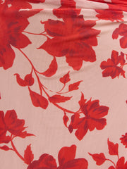 Ethel Long Sleeve Jersey Midaxi Dress - Red Floral