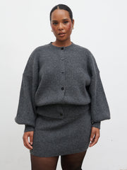 Etta Knit Bomber Curve - Charcoal