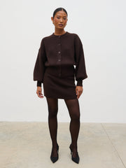 Etta Knit Mini Skirt - Chocolate