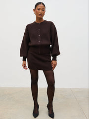 Etta Knit Bomber - Chocolate