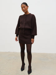 Etta Knit Mini Skirt - Chocolate