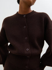 Etta Knit Bomber - Chocolate