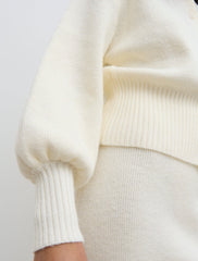Etta Knit Bomber Jacket - Cream