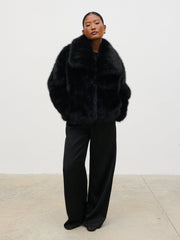 Ettalie Short Faux Fur Coat - Black