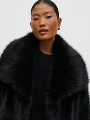 Ettalie Short Faux Fur Coat - Black