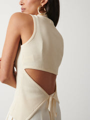 Eva Backless Knit Top - Cream
