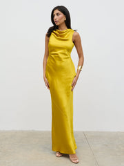 Everlee Cowl Maxi Dress - Saffron