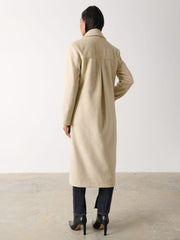 Ezra Boxy Collared Coat - Oatmeal