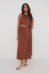 Fleur Cut Out Midaxi - Espresso