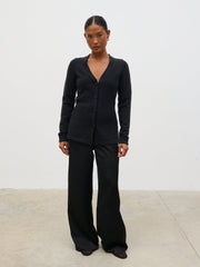 Gemma Longline Hourglass Knit Cardigan - Black