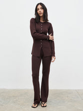 Gracelyn Knit Straight Leg Trousers - Chocolate Brown