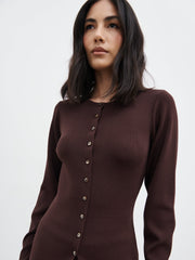 Gracelyn Knit Cardigan - Chocolate Brown