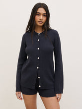 Gracie Fine Tape Knit Cardigan - Navy
