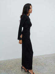 Hadley Cowl Back Jersey Maxi Dress - Black