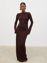 Hadley Cowl Back Jersey Maxi Dress - Brown