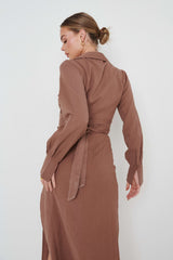 Harrie Tie Blouse - Brown