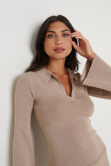 Hayden Knit Top - Beige