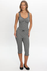 Girl's Trip Sweetheart Top Checker Black