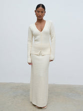 Iliana Cable Knit Midaxi Skirt - Cream