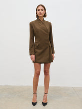 Iris Blazer Mini Dress - Khaki Brown