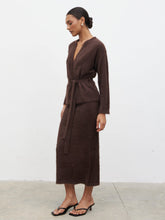 Isabella Fluffy Knit Midaxi Skirt - Chocolate