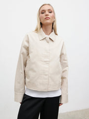 Isla Cropped Trench Coat - Stone