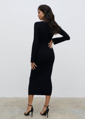 Jacklin Wrap Midaxi Dress - Black
