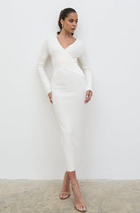 Jacklin Wrap Midaxi Dress - Cream