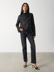 Jayda Sequin Blouse - Black