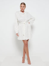 Jayda Sequin Cowl Neck Dress - Ivory