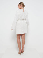 Jayda Sequin Cowl Neck Dress - Ivory