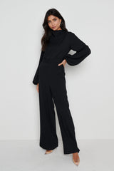 Jemima Balloon Sleeve Jumpsuit - Black