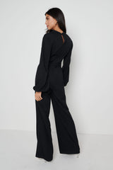 Jemima Balloon Sleeve Jumpsuit - Black