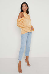 Jett Asymmetric Blouse - Orange