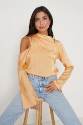 Jett Asymmetric Blouse - Orange