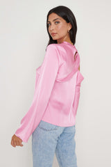 Jett Asymmetric Blouse - Pink