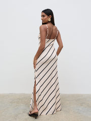 Jodina Maxi Dress - Asymmetric Stripe