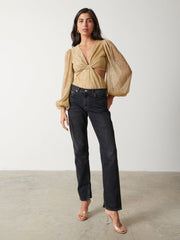 Josie Metallic Blouse - Metallic Gold