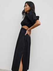 Jude Cut Out Midaxi Dress - Black