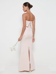 Julia Crepe Maxi Bridesmaid Dress - Blush