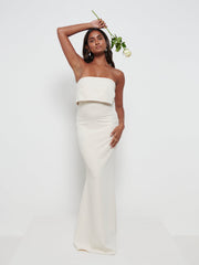 Julia Crepe Maxi Bridesmaid Dress - Champagne