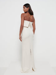 Julia Crepe Maxi Bridesmaid Dress - Champagne