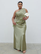 Juliet Ruched Maxi Bridesmaid Dress Curve - Matte Olive