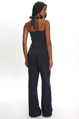 Renee Wide Leg Pants Pinstripe Navy