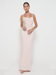 Keisha Cowl Neck Maxi Bridesmaid Dress - Blush