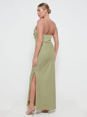 Keisha Cowl Neck Maxi Bridesmaid Dress - Olive