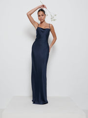Keisha Maxi Bridesmaid Dress - Matte Navy