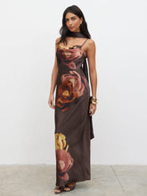 Keisha Scarf Maxi Dress - Large Scale Autumn Floral