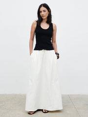 Kennedi Drawstring Maxi Skirt - Cream