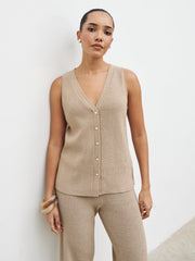 Kourtney Knit Waistcoat - Taupe